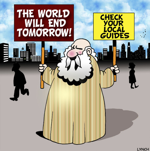 Cartoon: tomorrow (medium) by toons tagged end,of,the,world,soothsayer,fortune,teller,guru
