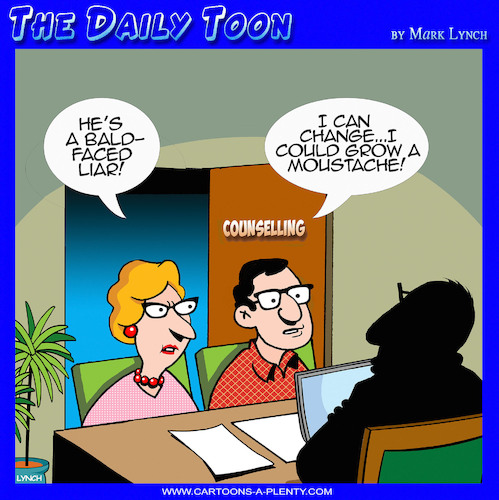Cartoon: Too literal (medium) by toons tagged couples,counselling,moustache,marriage,counsillor,couples,counselling,moustache,marriage,counsillor