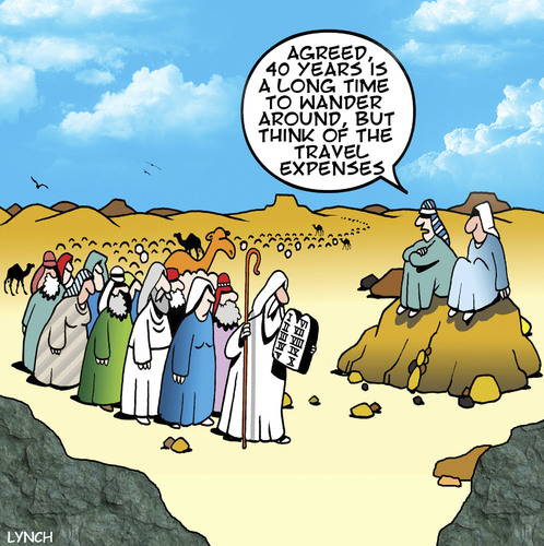 Cartoon: travel expenses (medium) by toons tagged moses,bible,ten,commandments,travel,expenses