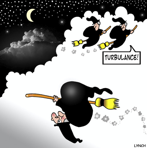 Cartoon: Turbulance (medium) by toons tagged witches,turbulance,flying,magic,air,travel