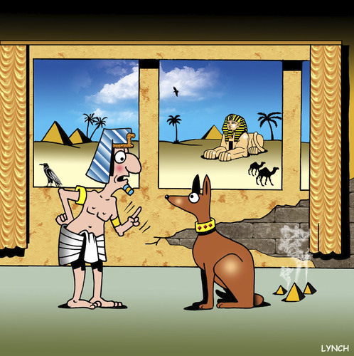 Cartoon: Tut Tut (medium) by toons tagged pharoh,pyramids,egypt,egyptian,dog,poo,tut