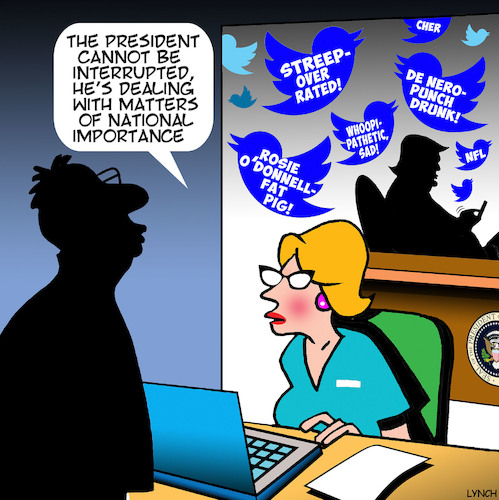 Cartoon: Tweets (medium) by toons tagged trump,tweets,president,trump,tweets,president
