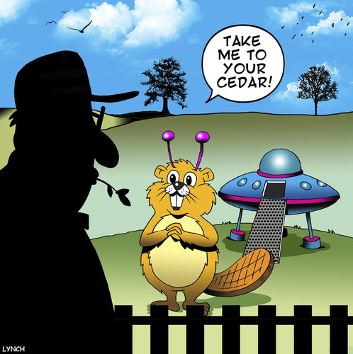 UFO Beaver cartoon