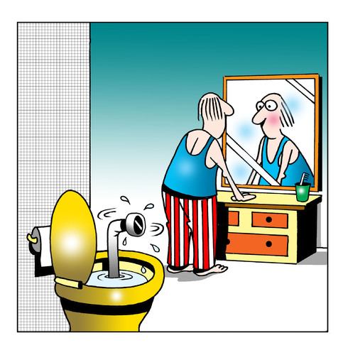 Cartoon: up periscope (medium) by toons tagged periscope,submarine,aquatic,toilet,bathroom,bizarre,ships,mirrors,navy