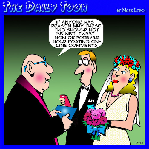 Cartoon: Wedding ceremony (medium) by toons tagged twitter,post,online,marriage,vows,twitter,post,online,marriage,vows
