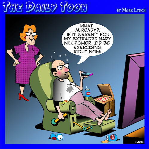 Cartoon: Willpower (medium) by toons tagged exercise,willpower,lazy,ezy,chair,exercise,willpower,lazy,ezy,chair