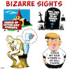 Cartoon: Bizarre (small) by toons tagged trump,atheists,gravestones,cemetary,the,thinker