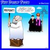 Cartoon: Catholic church (small) by toons tagged repent,sign,catholic,priests,sinning