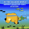 Cartoon: Cult status (small) by toons tagged salmon sporning bears fish cult status hero figurehead