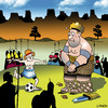 Cartoon: David and Goliath (small) by toons tagged david,and,goliath,bible,football,soccer,sport,religion,god,philistines,goalie,ball,army,war,spears,swords