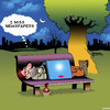 Cartoon: Decline of newspapers (small) by toons tagged sleeping,rough,the,end,of,newspapers,laptops,under