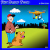 Cartoon: Dog chasing tennis ball (small) by toons tagged drones,playing,fetch