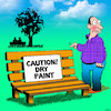 Cartoon: Dry paint (small) by toons tagged wet,paint,caution,idiot,fool,imbecile,stupid