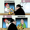 Cartoon: Dumb crook (small) by toons tagged banking,robbers,gangster,stealing,bank,deposits,interest,rates