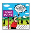 Cartoon: echo point (small) by toons tagged echo,handsome,mountains,wilderness,vain,vanity