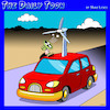 Cartoon: Electric cars (small) by toons tagged wind,power,ev,electric,vehicles,turbine,hybrid,fossil,fuels