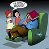 Cartoon: Facebook (small) by toons tagged facebook,napping,books,power,nap,social,media,recliner,chair