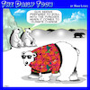 Cartoon: Global warming (small) by toons tagged polar,bears,hawaiian,shirts