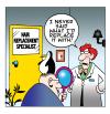 Cartoon: hair replacement (small) by toons tagged hair,replacement,wigs,cosmetic,surgery,folicle,surgeon,vanity,penguins,doctors,balding