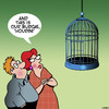 Cartoon: Houdini (small) by toons tagged budgie,houdini,escape,artist,birds,pets,birdcage