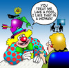 Cartoon: I like that in a woman (small) by toons tagged clowns,circus,relationships,fools,dating,online,facebook,amusement,performer,comedian