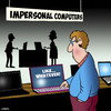 Cartoon: impersonal computer (small) by toons tagged pc,personal,computers,laptops,social,media