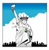 Cartoon: Liberty deoderant (small) by toons tagged statue of liberty deoderant statues usa new york under arm smelly on the nose freedom personal hygene
