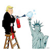 Cartoon: Liberty extinguished (small) by toons tagged trump,statue,of,liberty,tarrifs