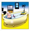 Cartoon: message in a bottle (small) by toons tagged desert island marooned bath bathwater message in bottle