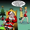 Cartoon: Naughty and nice (small) by toons tagged christmas,santa,face,slap,mini,skirt,fondling,xmas