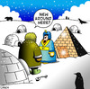 Cartoon: new around here (small) by toons tagged pyramid,egypt,pharoh,eskimo,penguin,igloo,arctic,immigration,strangers,polar,bears,seals,housing