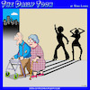 Cartoon: Now and then (small) by toons tagged ageing,pensioners,disco,seventies,sixties,dancing,flower,power