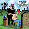 Cartoon: Over my dead body (small) by toons tagged tattoos,cemetery,tattooist,bikie