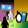Cartoon: penguin suit fitting (small) by toons tagged penguins,tailor,suit,clothes,fitting,animals,ready,made,suits,clothing,change,room,mirror