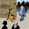 Cartoon: pocket money (small) by toons tagged kangaroos,australia,begging,loose,change