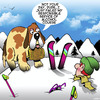 Cartoon: St Bernard (small) by toons tagged responsible,service,of,alcohol,st,bernard,dogs,cognac,skiing,accident,mountaineering,animals,resue