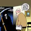 Cartoon: The gardener (small) by toons tagged horsemen,of,the,apocalypse,lawn,mowing,gardening