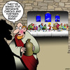 Cartoon: The Last Supper (small) by toons tagged the last supper doggy bags restaurants separate checks wine waiter