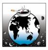 Cartoon: the world is our ash tray (small) by toons tagged smoking,cigarettes,environment,ecology,greenhouse,gases,pollution,earth,day,