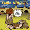 Cartoon: This may hurt (small) by toons tagged dentist dental care dentures teeth caveman prehistoric