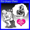 Cartoon: Valentines Day (small) by toons tagged the,thinker,kiss,sculptures,art