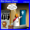 Cartoon: Water into wine (small) by toons tagged miracles,wine,mens,room