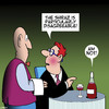 Cartoon: Wine (small) by toons tagged wine,snob,shiraz,red,disagreement,waiters