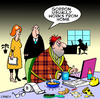 Cartoon: works from home (small) by toons tagged work from home self employed business office employment morning person computer breakfast gen