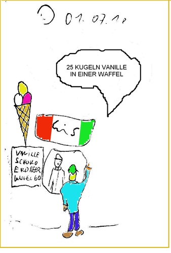 Cartoon: 25 Kugeln (medium) by Müller tagged eis,italienischeseis,taschengeld,gier