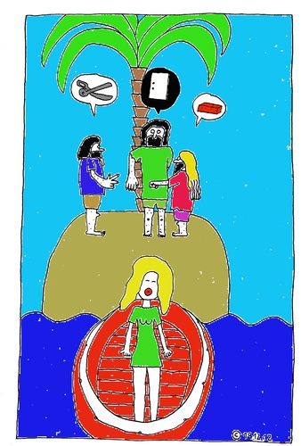 Cartoon: 3 Robinsons (medium) by Müller tagged robinson,3robinsons,insel,island,boot,boat,mädchen,girl