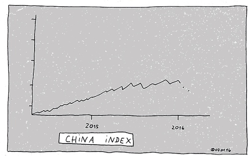 Cartoon: China Index (medium) by Müller tagged chian,index,börse,stockmarket,krise,crisis,blackjanuary