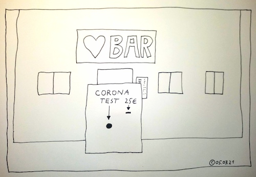 Cartoon: Corona Test (medium) by Müller tagged coronatest