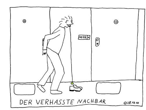 Cartoon: Der Nachbar (medium) by Müller tagged nachbar