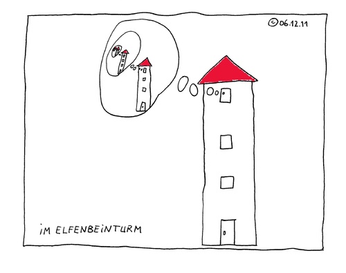 Cartoon: Elfenbeinturm (medium) by Müller tagged elfenbeinturm,fraktal,selbstähnlichkeit,idee